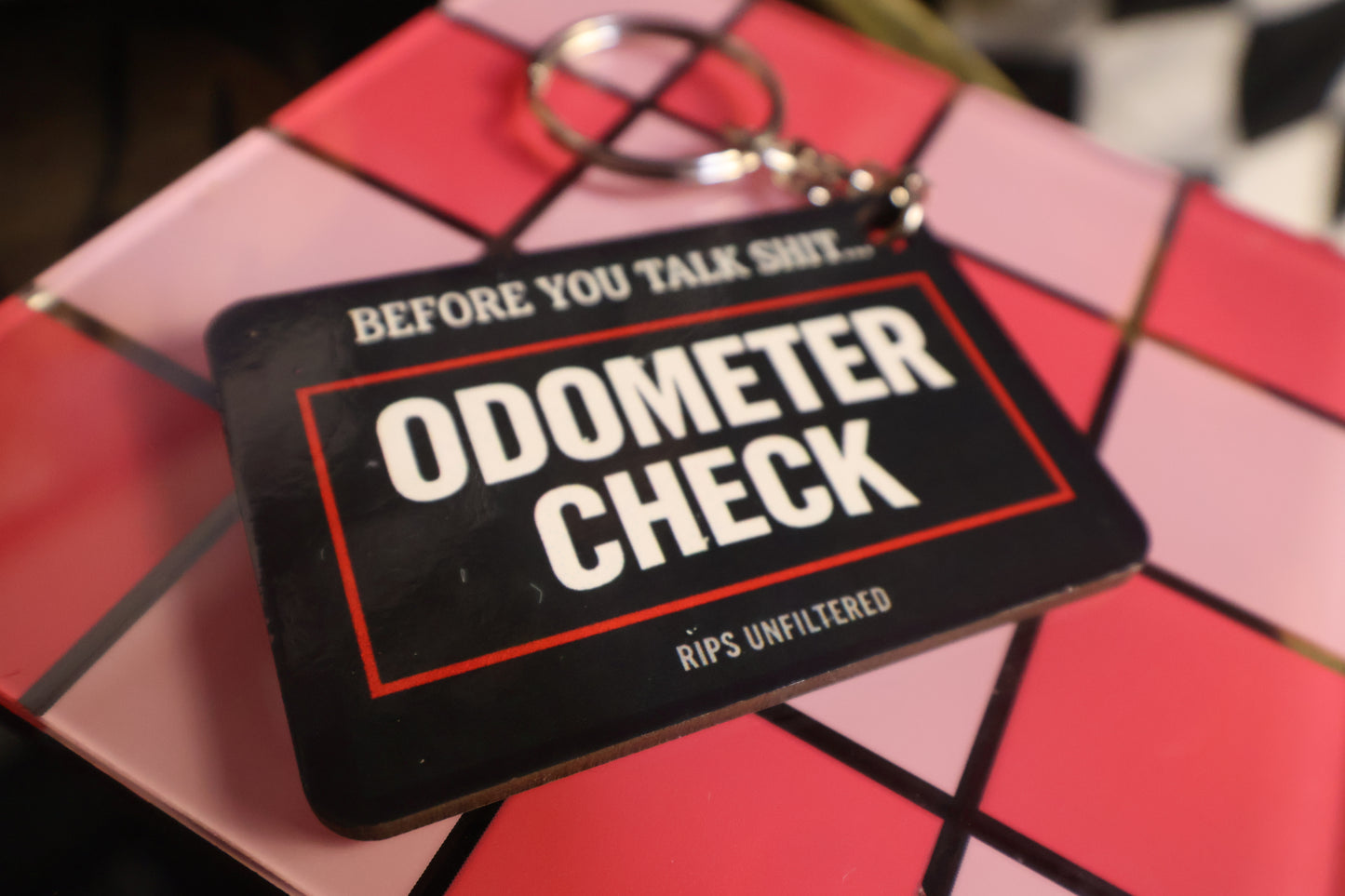 Odometer Check Keychain