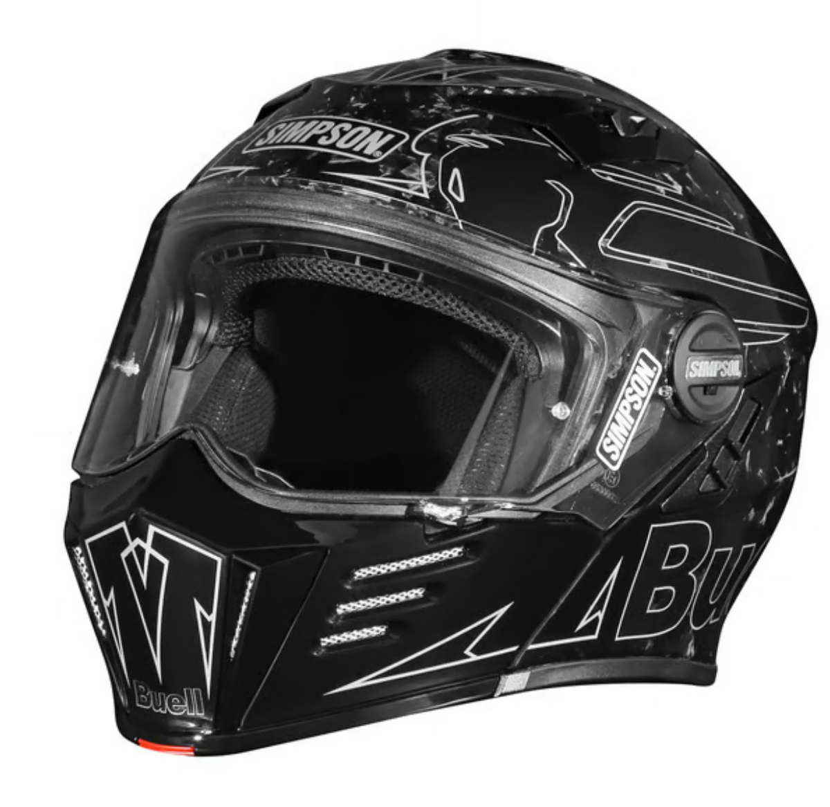 Mod Bandit Helmet - Buell Forged Carbon - Rips Unfiltered