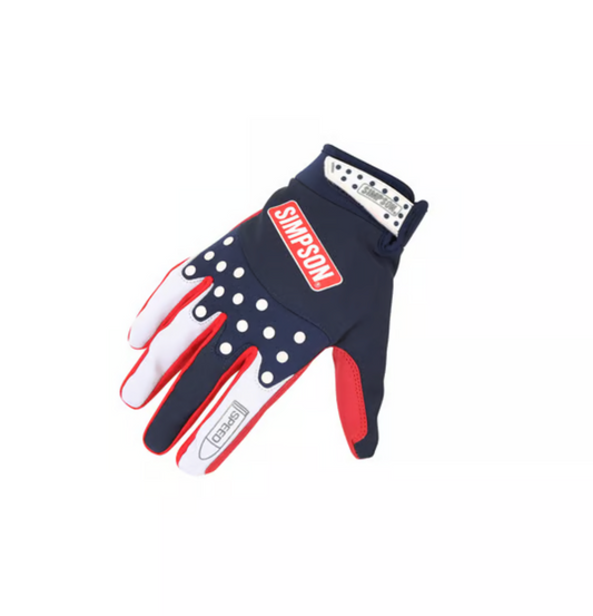 Simpson Speed Glove - Red White & Blue - Rips Unfiltered