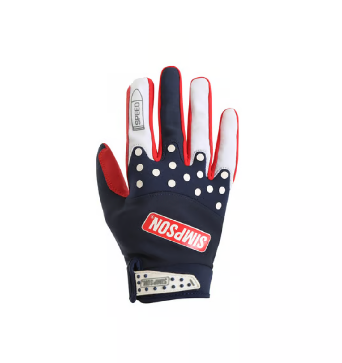 Simpson Speed Glove - Red White & Blue - Rips Unfiltered
