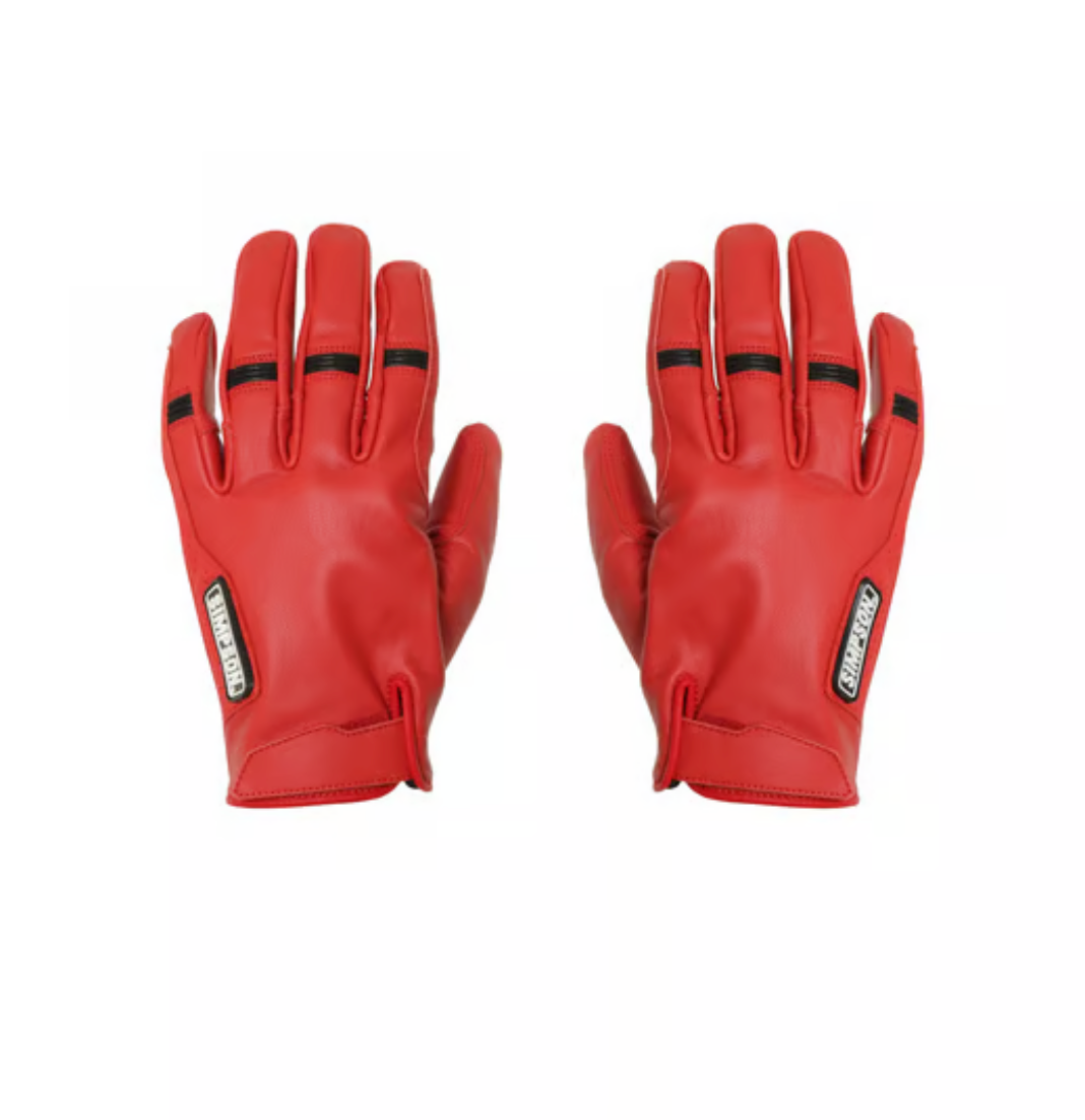 Simpson Ghost Leather Glove - Red - Rips Unfiltered
